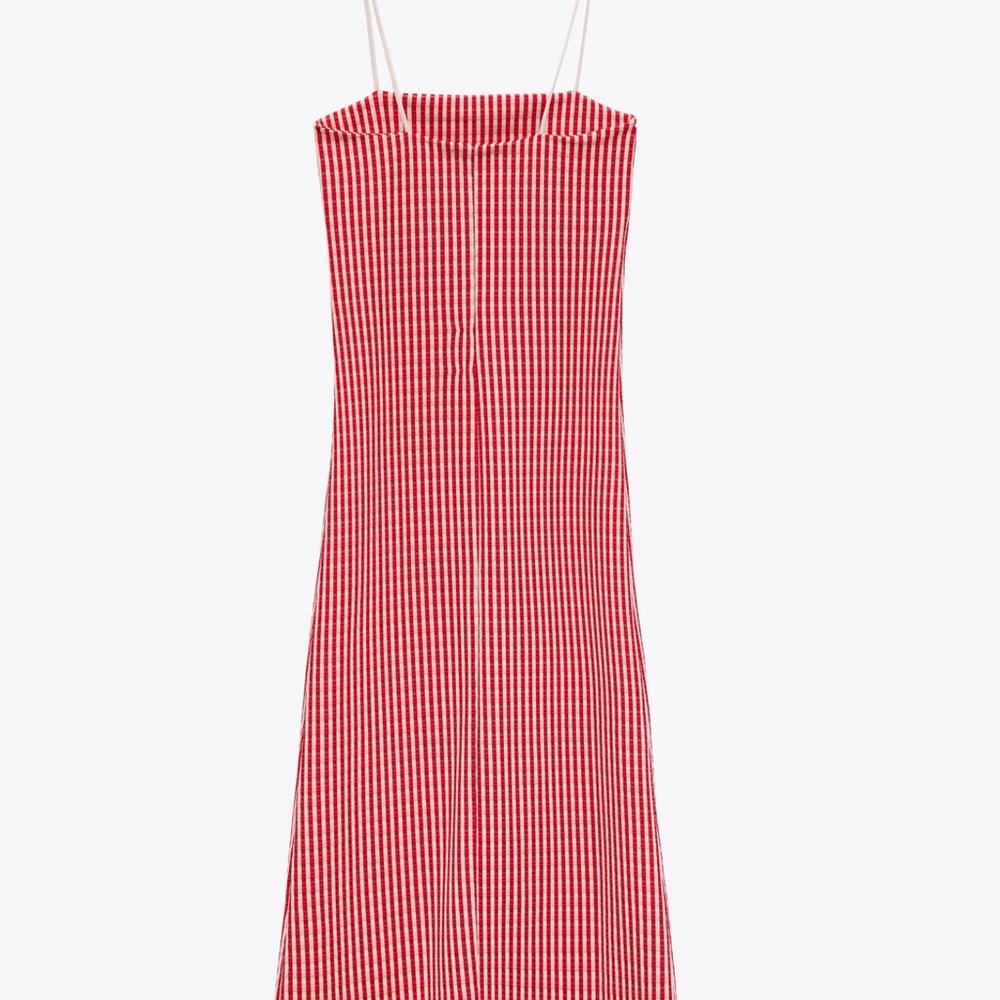 ZARA Jacquard Red Check Midi Dress Medium
Ref: 5644/098 SS2021. - Picture 5 of 9